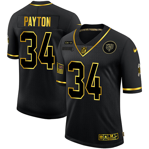 Chicago Bears #34 Walter Payton Men's 2020 Salute To Service Golden Limited Jersey Black cheap jerseys for sale - CheapJerseys.Shop