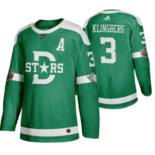 Dallas Dallas Stars #3 John Klingberg Men's Green 2020 Winter Classic Retro Jersey Men's cheap jerseys for sale - CheapJerseys.Shop