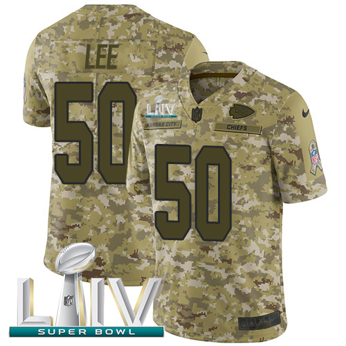 Kansas City Chiefs #50 Darron Lee Camo Super Bowl LIV 2020 Men's Stitched Limited 2018 Salute To Service Jersey Men's cheap jerseys for sale - CheapJerseys.Shop