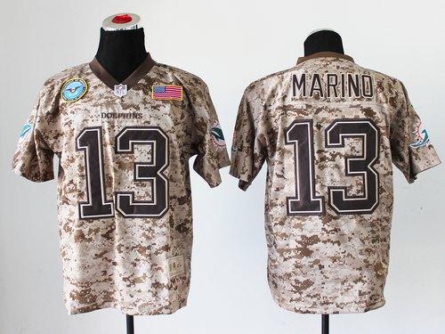 Dolphins #13 Dan Marino Camo Men's Stitched New Elite USMC Jersey cheap jerseys for sale - CheapJerseys.Shop