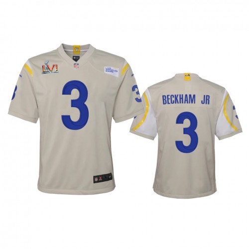 Los Angeles Los Angeles Rams #3 Cam Akers Youth Super Bowl LVI Patch Game Jersey - Bone Youth cheap jerseys for sale - CheapJerseys.Shop
