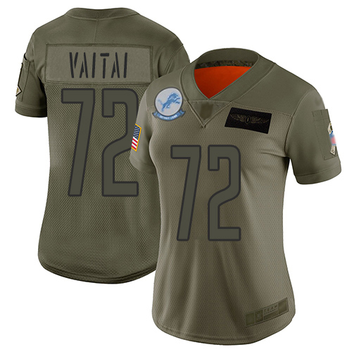 Detroit Lions #72 Halapoulivaati Vaitai Camo Women's Stitched Limited 2019 Salute To Service Jersey Womens cheap jerseys for sale - CheapJerseys.Shop