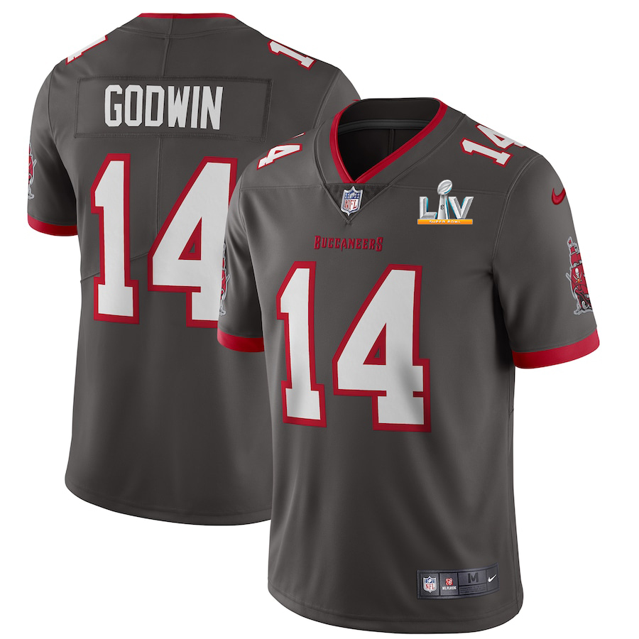 Tampa Bay Buccaneers #14 Chris Godwin Men's Super Bowl LV Bound Pewter Alternate Vapor Limited Jersey cheap jerseys for sale - CheapJerseys.Shop