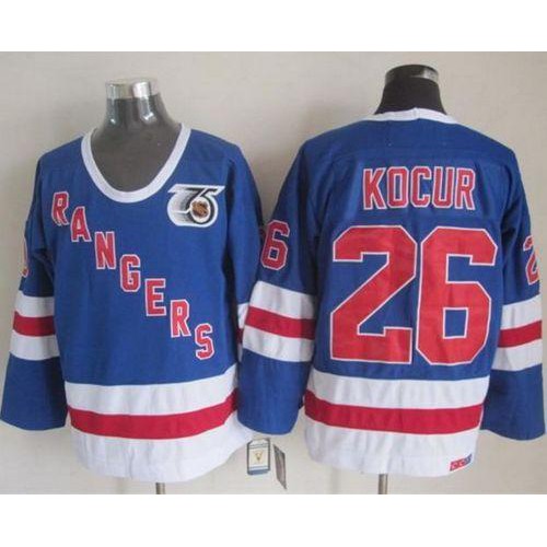 New York Rangers #26 Joe Kocur Blue CCM 75TH Stitched Jersey Men's cheap jerseys for sale - CheapJerseys.Shop