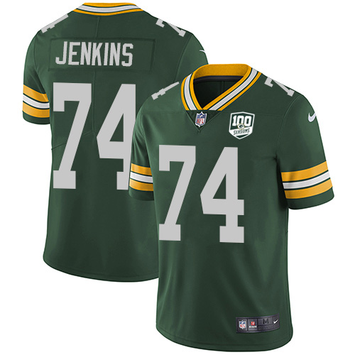 Green Bay Packers #74 Elgton Jenkins Green Team Color Men's 100th Season Stitched Vapor Untouchable Limited Jersey Men's cheap jerseys for sale - CheapJerseys.Shop