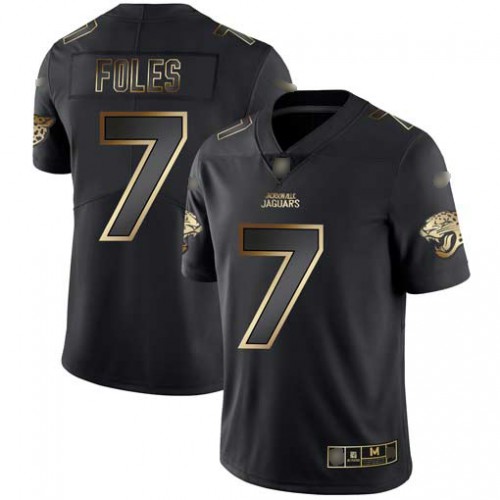 Jacksonville Jaguars #7 Nick Foles Black/Gold Men's Stitched Vapor Untouchable Limited Jersey Men's cheap jerseys for sale - CheapJerseys.Shop