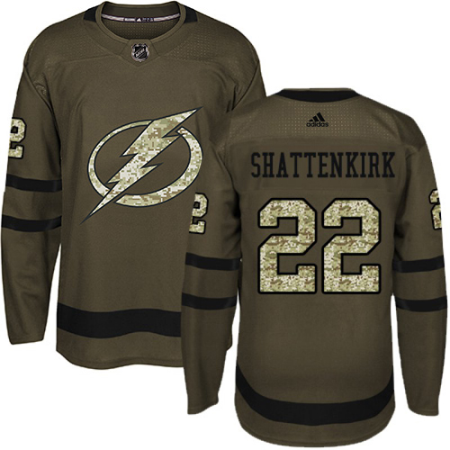 Tampa Bay Lightning #22 Kevin Shattenkirk Green Salute to Service Stitched Jersey Men's cheap jerseys for sale - CheapJerseys.Shop