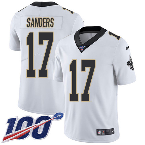 New Orleans Saints #17 Emmanuel Sanders White Men's Stitched 100th Season Vapor Untouchable Limited Jersey Men's cheap jerseys for sale - CheapJerseys.Shop