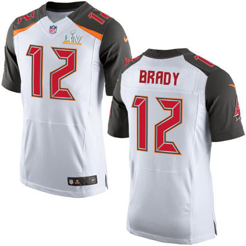 Buccaneers #12 Tom Brady White Men's Super Bowl LV Bound Stitched New Elite Jersey cheap jerseys for sale - CheapJerseys.Shop