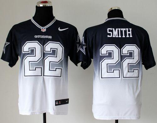 Cowboys #22 Emmitt Smith Navy Blue/White Men's Stitched Elite Fadeaway Fashion Jersey cheap jerseys for sale - CheapJerseys.Shop
