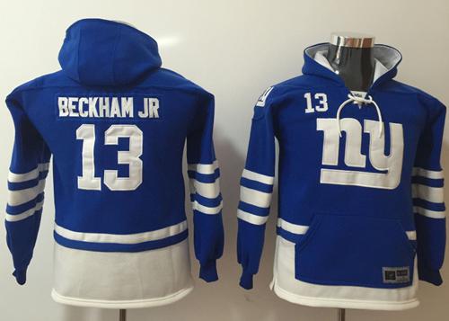 Giants #13 Odell Beckham Jr Royal Blue/White Youth Name & Number Pullover Hoodie cheap jerseys for sale - CheapJerseys.Shop