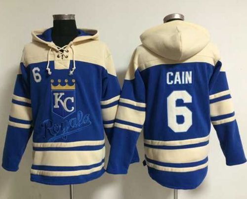 Royals #6 Lorenzo Cain Light Blue Sawyer Hooded Sweatshirt Hoodie cheap jerseys for sale - CheapJerseys.Shop