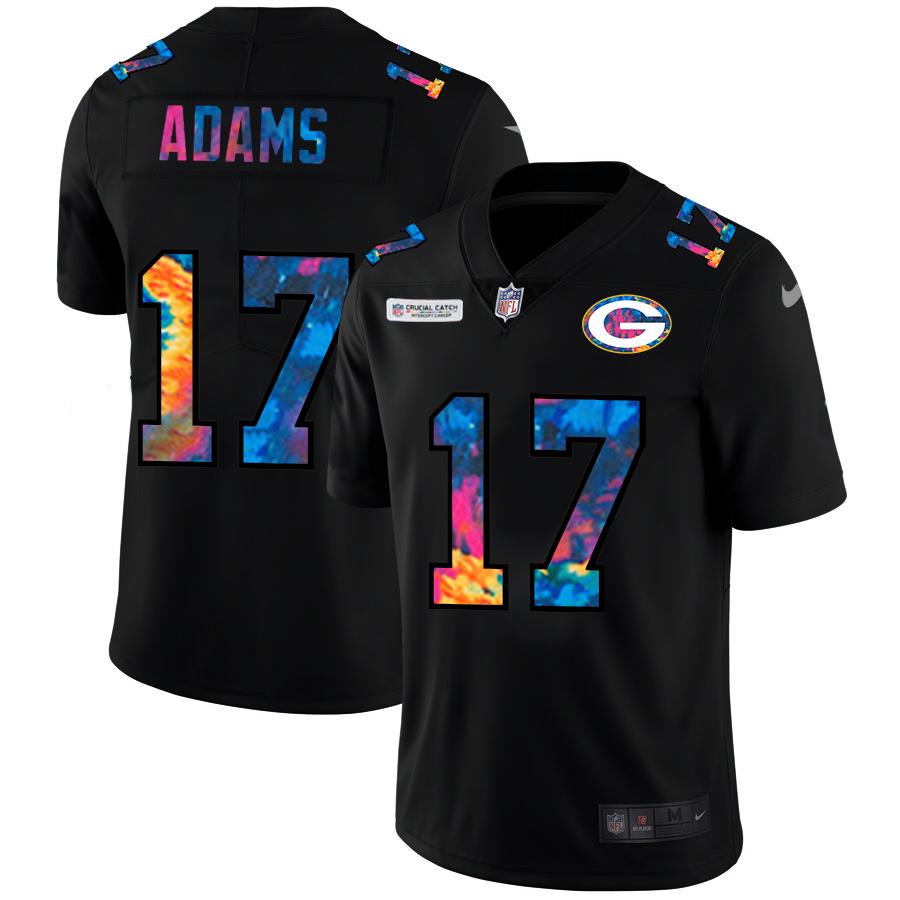 Green Bay Packers #17 Davante Adams Men's Multi-Color Black 2020 Crucial Catch Vapor Untouchable Limited Jersey cheap jerseys for sale - CheapJerseys.Shop