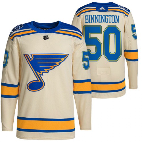 St. Louis St. Louis Blues #50 Jordan Binnington Men's 2022 Winter Classic Authentic Jersey Cream Men's cheap jerseys for sale - CheapJerseys.Shop