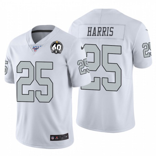 Las Vegas Raiders #25 Erik Harris White 60th Anniversary Patch Men's Stitched 100 Limited Color Rush Jersey Men's cheap jerseys for sale - CheapJerseys.Shop