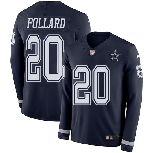 Cowboys #20 Tony Pollard Navy Blue Team Color Youth Stitched Limited Therma Long Sleeve Jersey cheap jerseys for sale - CheapJerseys.Shop