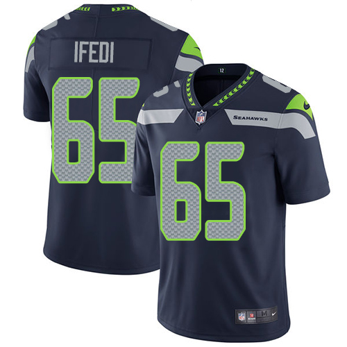 Seattle Seahawks #65 Germain Ifedi Steel Blue Team Color Men's Stitched Vapor Untouchable Limited Jersey Men's cheap jerseys for sale - CheapJerseys.Shop