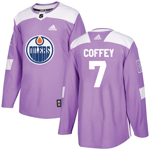 Edmonton Oilers #7 Paul Coffey Purple Authentic Fights Cancer Stitched Jersey Men's cheap jerseys for sale - CheapJerseys.Shop