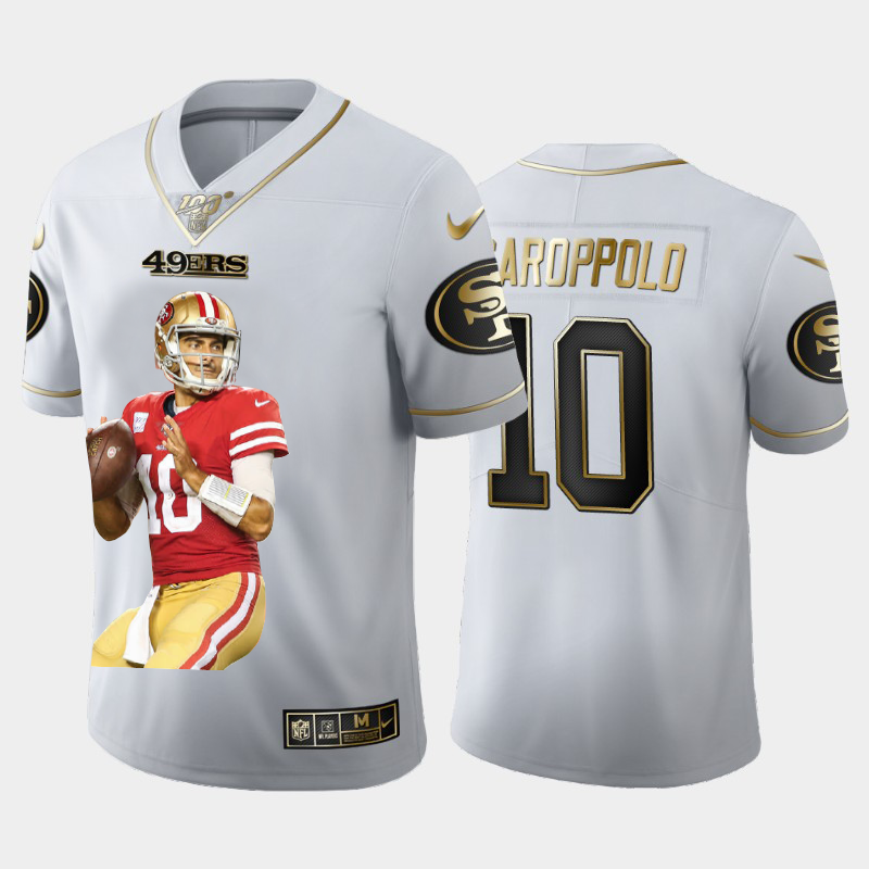 San Francisco 49ers #10 Jimmy Garoppolo Team Hero 3 Vapor Limited 100 Jersey White Golden cheap jerseys for sale - CheapJerseys.Shop