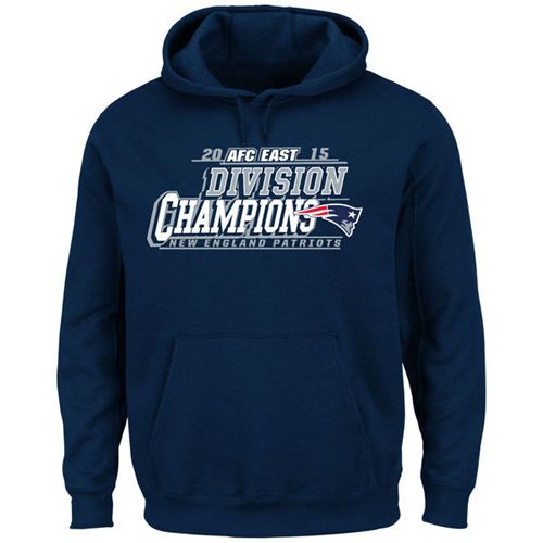 Men's New England Patriots Majestic Navy 2015 AFC East Division Champions Pullover Hoodie cheap jerseys for sale - CheapJerseys.Shop
