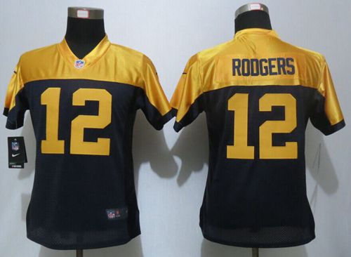Packers #12 Aaron Rodgers Navy Blue Alternate Women's Stitched New Limited Jersey cheap jerseys for sale - CheapJerseys.Shop