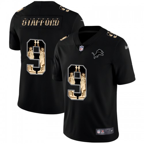 Detroit Detroit Lions #9 Matthew Stafford Carbon Black Vapor Statue Of Liberty Limited Jersey Men's cheap jerseys for sale - CheapJerseys.Shop