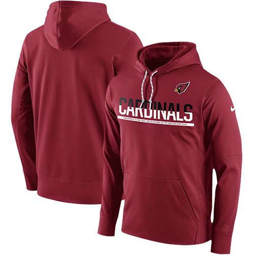 Men's Arizona Cardinals Cardinal Sideline Circuit Pullover Performance Hoodie cheap jerseys for sale - CheapJerseys.Shop