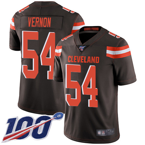 Cleveland Browns #54 Olivier Vernon Brown Team Color Men's Stitched 100th Season Vapor Limited Jersey Men's cheap jerseys for sale - CheapJerseys.Shop