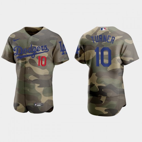Los Angeles Los Angeles Dodgers #10 Justin Turner Men's 2021 Armed Forces Day Authentic Jersey -Camo Men's cheap jerseys for sale - CheapJerseys.Shop