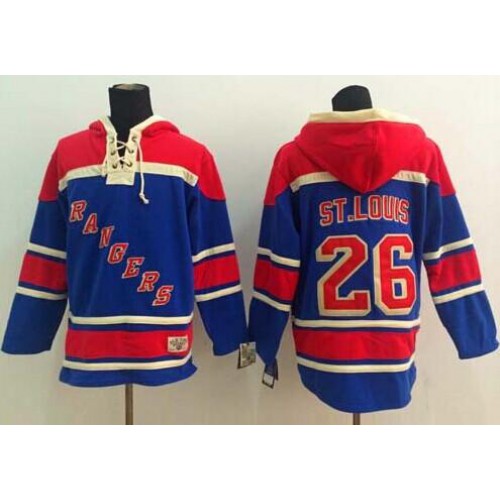 New York Rangers #26 Martin St. Louis Blue Sawyer Hooded Sweatshirt Stitched Jersey Men's cheap jerseys for sale - CheapJerseys.Shop