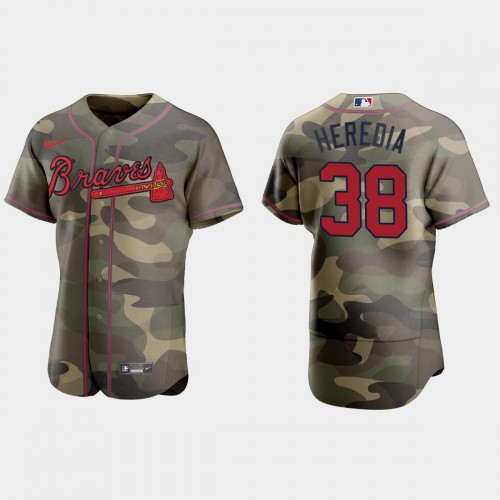 Atlanta Atlanta Braves #38 Guillermo Heredia Men's 2021 Armed Forces Day Authentic Jersey -Camo Men's cheap jerseys for sale - CheapJerseys.Shop