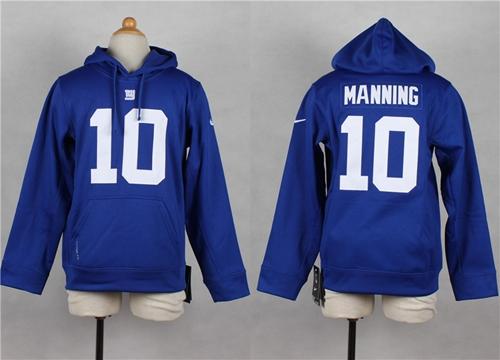 Giants #10 Eli Manning Royal Blue Youth Player Hoodie cheap jerseys for sale - CheapJerseys.Shop