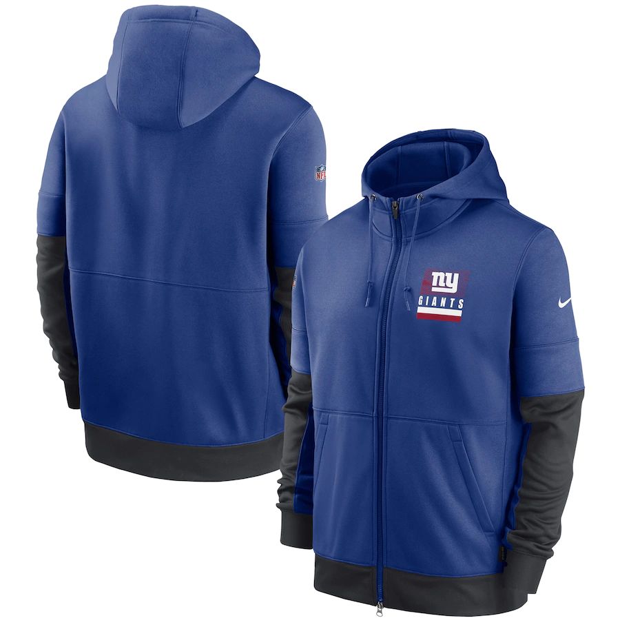 New York Giants Sideline Impact Lockup Performance Full-Zip Hoodie Royal cheap jerseys for sale - CheapJerseys.Shop