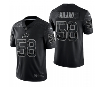 Men's Womens Youth Kids Buffalo Bills #58 Matt Milano Black Reflective Limited Jersey cheap jerseys for sale - CheapJerseys.Shop