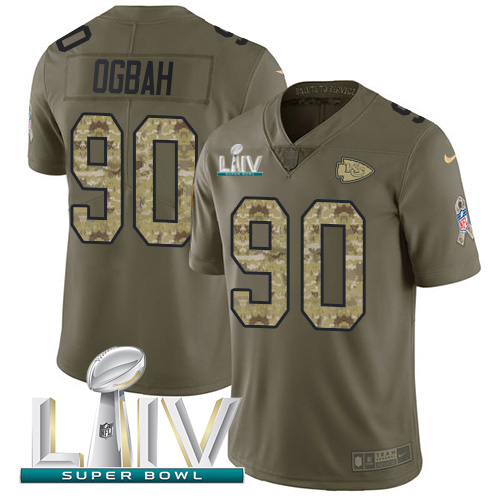 Kansas City Chiefs #90 Emmanuel Ogbah Olive/Camo Super Bowl LIV 2020 Men's Stitched Limited 2017 Salute To Service Jersey Men's cheap jerseys for sale - CheapJerseys.Shop