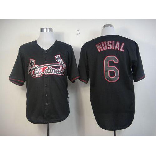 St.Louis Cardinals #6 Stan Musial Black Fashion Stitched Jersey Men's cheap jerseys for sale - CheapJerseys.Shop