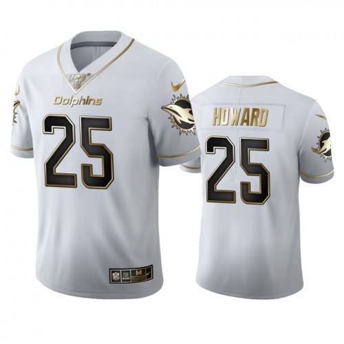 Miami Miami Dolphins #25 Xavien Howard Men's White Golden Edition Vapor Limited 100 Jersey Men's cheap jerseys for sale - CheapJerseys.Shop
