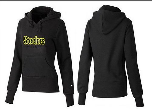 Women's Pittsburgh Steelers Authentic Logo Pullover Hoodie Black cheap jerseys for sale - CheapJerseys.Shop