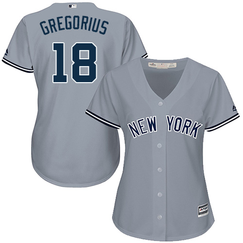 New York Yankees #18 Didi Gregorius Grey Road Women's Stitched Jersey Womens cheap jerseys for sale - CheapJerseys.Shop