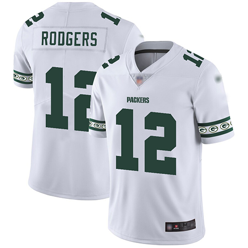 Packers #12 Aaron Rodgers White Men's Stitched Limited Team Logo Fashion Jersey cheap jerseys for sale - CheapJerseys.Shop