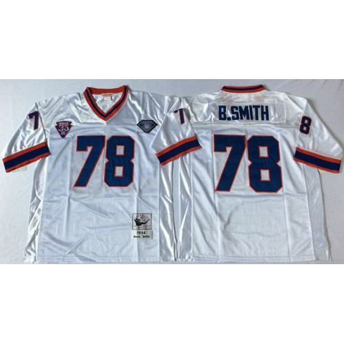 Mitchell And Ness Buffalo Bills #78 Bruce Smith White Throwback Stitched Jersey Men's cheap jerseys for sale - CheapJerseys.Shop