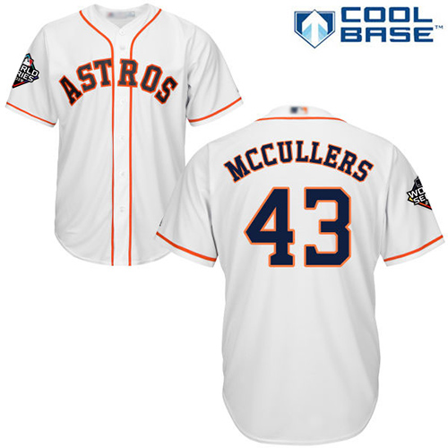Houston Astros #43 Lance McCullers White Cool Base 2019 World Series Bound Stitched Youth Jersey Youth cheap jerseys for sale - CheapJerseys.Shop
