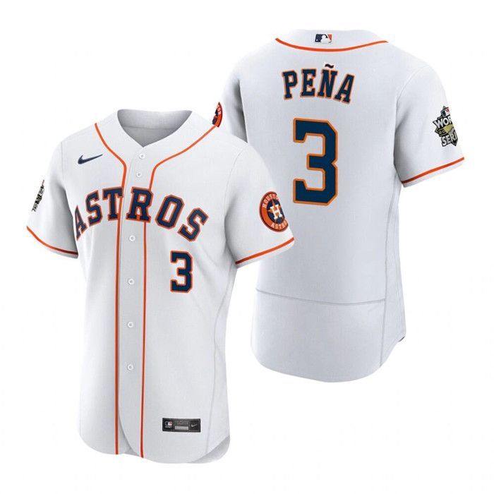 Houston Astros #3 Jeremy Pena White 2022 World Series Flex Base Stitched Men's Jersey cheap jerseys for sale - CheapJerseys.Shop