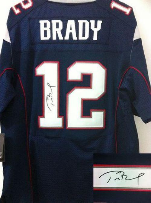 Patriots #12 Tom Brady Navy Blue Team Color Men's Stitched Elite Autographed Jersey cheap jerseys for sale - CheapJerseys.Shop