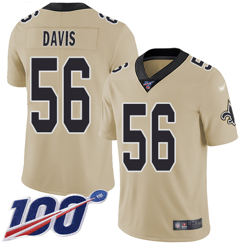 New Orleans Saints #56 DeMario Davis Gold Men's Stitched Limited Inverted Legend 100th Season Jersey Men's cheap jerseys for sale - CheapJerseys.Shop