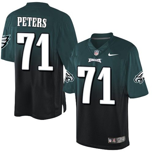 Philadelphia Eagles #71 Jason Peters Midnight Green/Black Men's Stitched Elite Fadeaway Fashion Jersey Men's cheap jerseys for sale - CheapJerseys.Shop