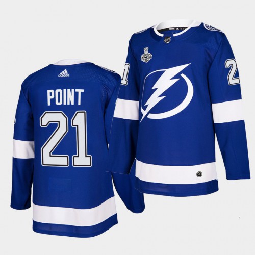 Tampa Bay Lightning #21 Brayden Point Blue Home Authentic 2021 Stanley Cup Final Patch Jersey Men's cheap jerseys for sale - CheapJerseys.Shop