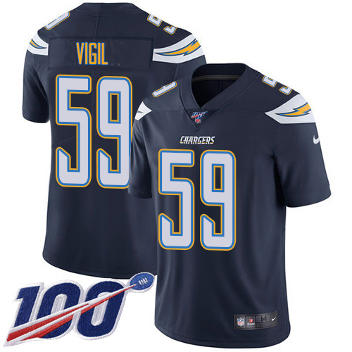 Los Angeles Chargers #59 Nick Vigil Navy Blue Team Color Men's Stitched 100th Season Vapor Untouchable Limited Jersey Men's cheap jerseys for sale - CheapJerseys.Shop