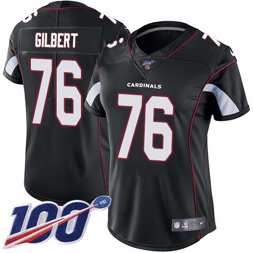 Arizona Cardinals #76 Marcus Gilbert Black Alternate Women's Stitched 100th Season Vapor Untouchable Limited Jersey Womens cheap jerseys for sale - CheapJerseys.Shop