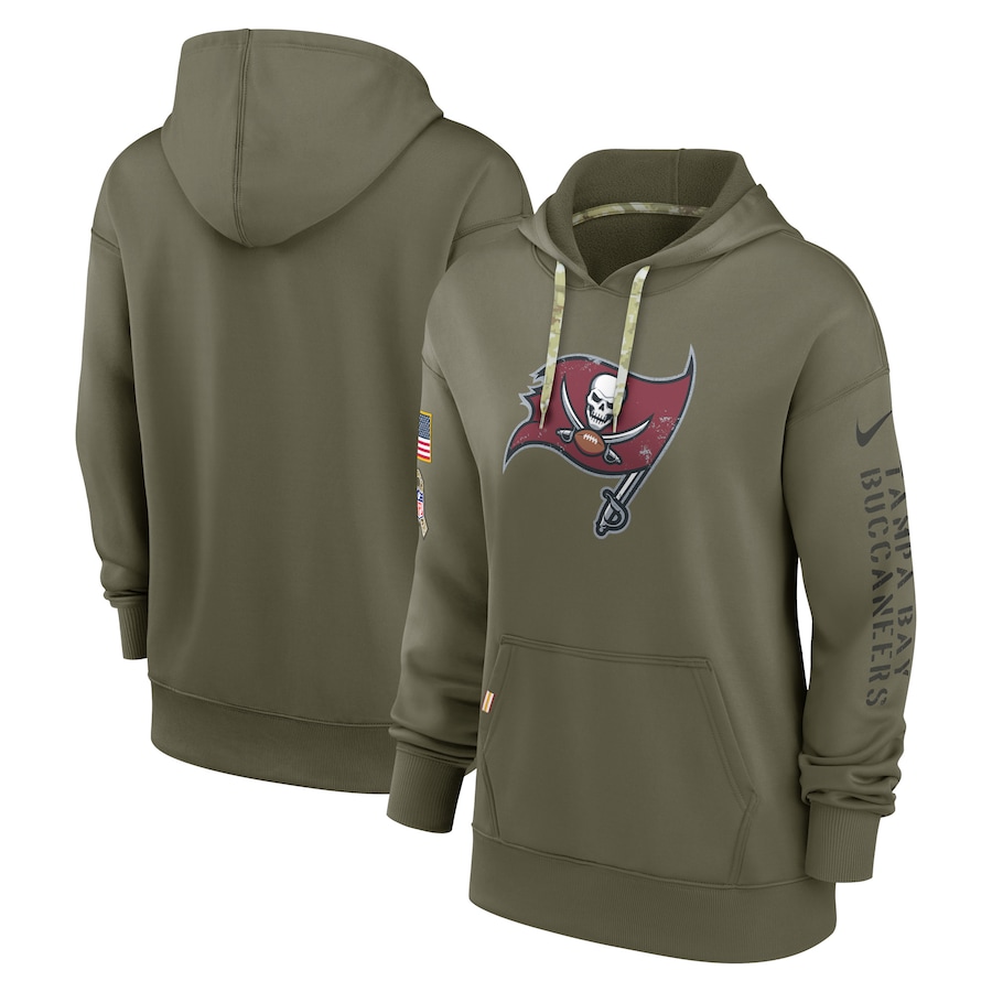 Tampa Bay Buccaneers Women's 2022 Salute To Service Performance Pullover Hoodie - Olive cheap jerseys for sale - CheapJerseys.Shop